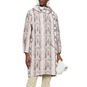 Maje Baro Snake-Print Shell Hooded Jacket